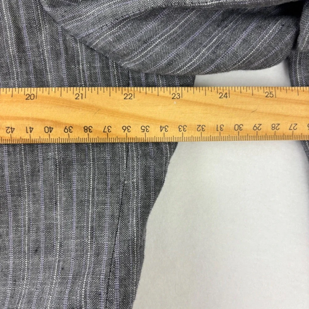 Inserch Collezione Italy Mens 100% Linen Blazer 46R  Gray Pinstripe Sport‎ Coat